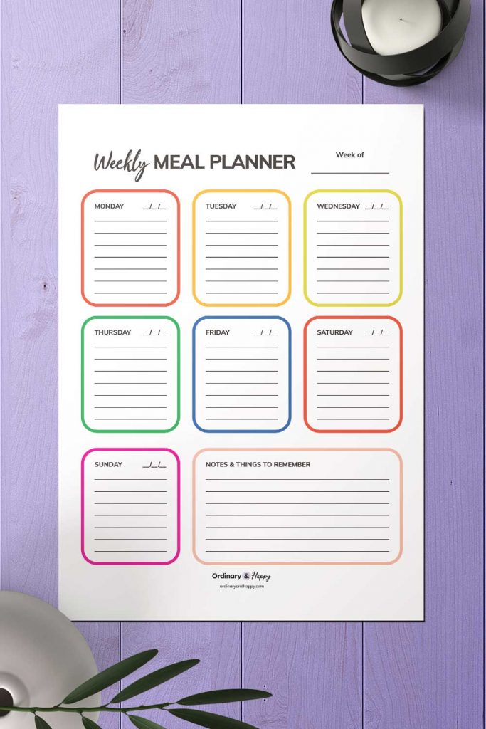 Diary-Style Meal Planner