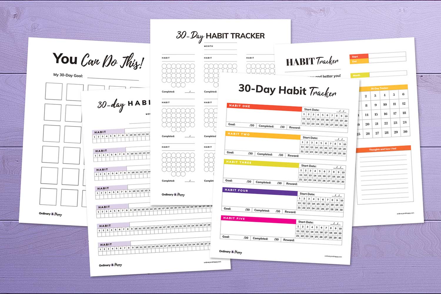 30-Day Habit Tracker Printables (Free and Premium)