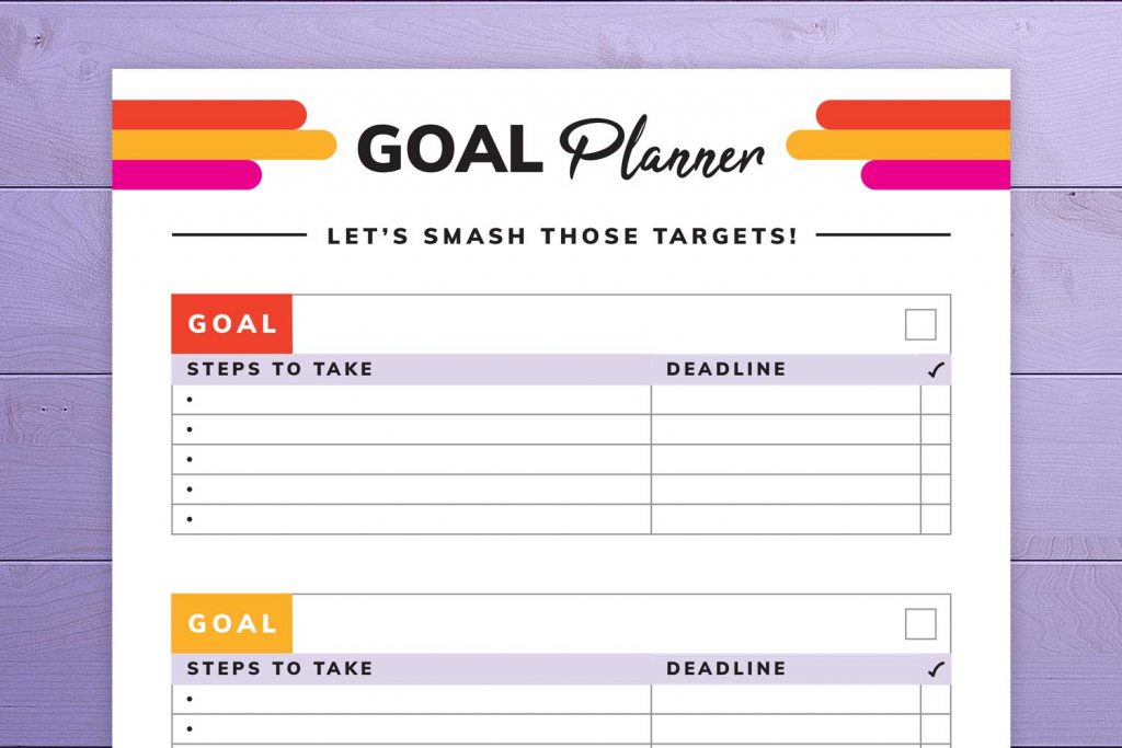 Goal Planner Printable Mockup Close-Up