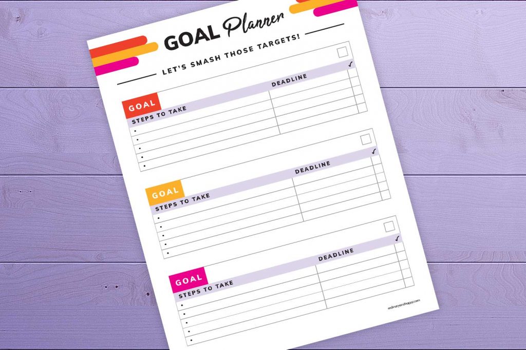 Goal Planner Printable Mockup Close-Up