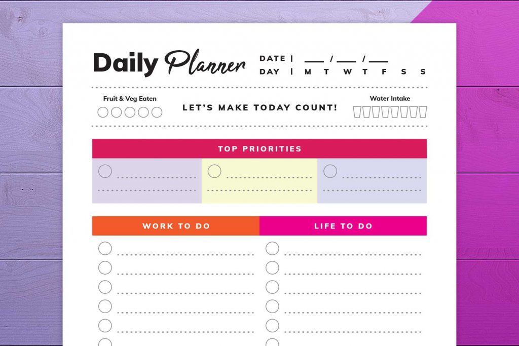 Daily Planner close-up