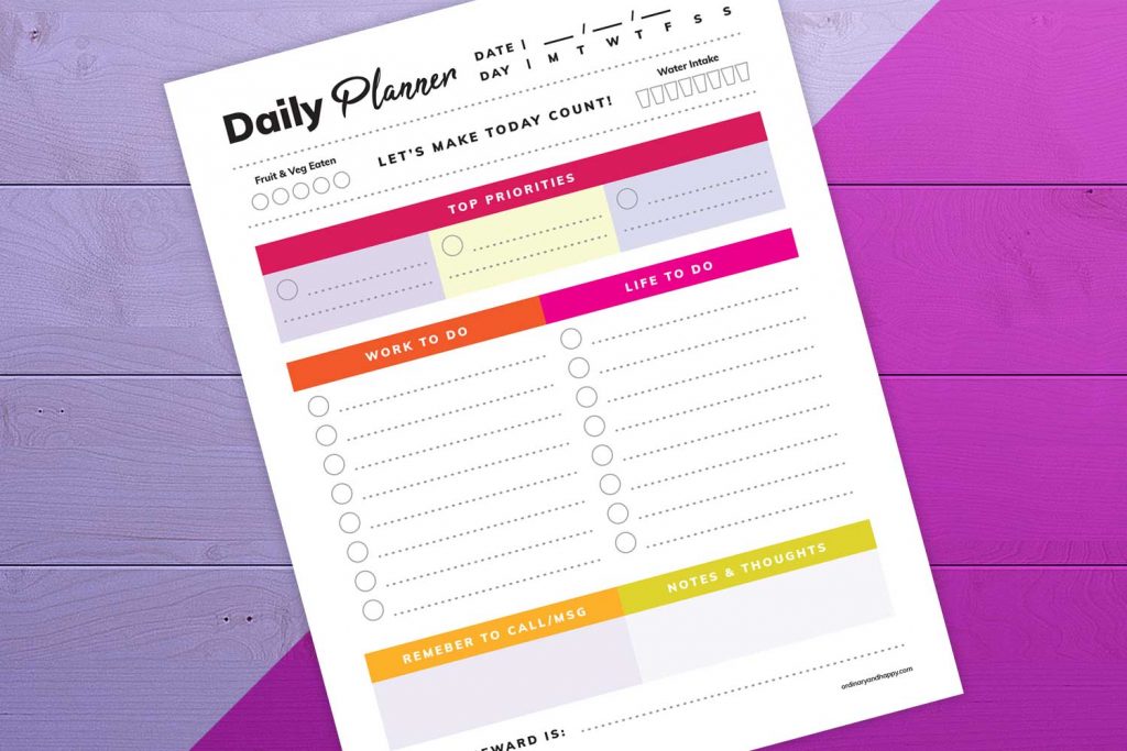 Daily Planner close-up