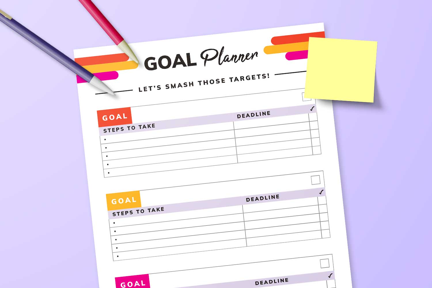 Personal Goal Planner Printable to Organize Your Life