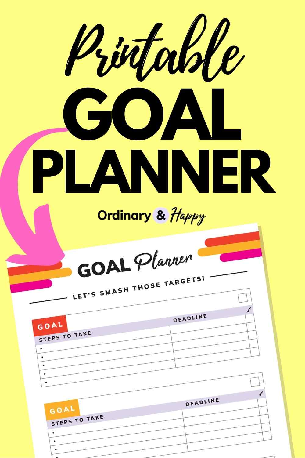 Printable Goal Planner (image pin).