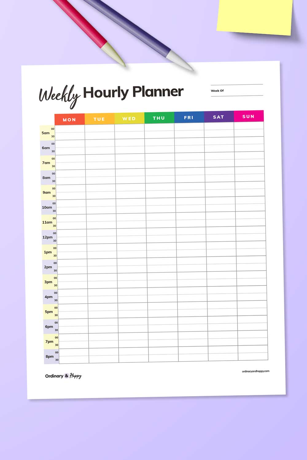 Hourly Planner Printables to Organize Your Life Today (Free and Premium