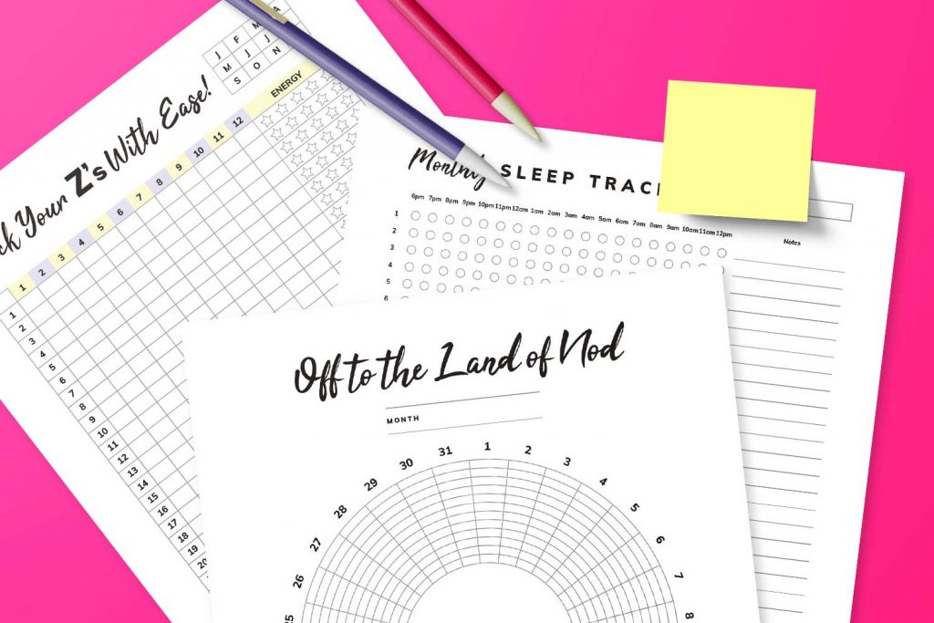 Sleep tracker printables (image).