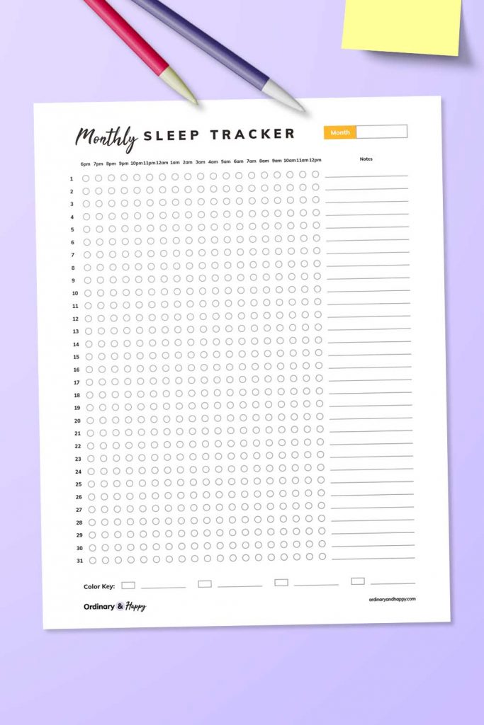 Monthly Sleep Tracker (image).