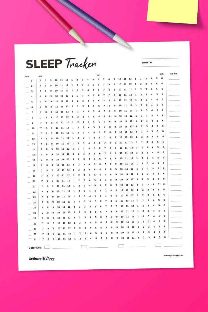 free printable sleep tracker printable