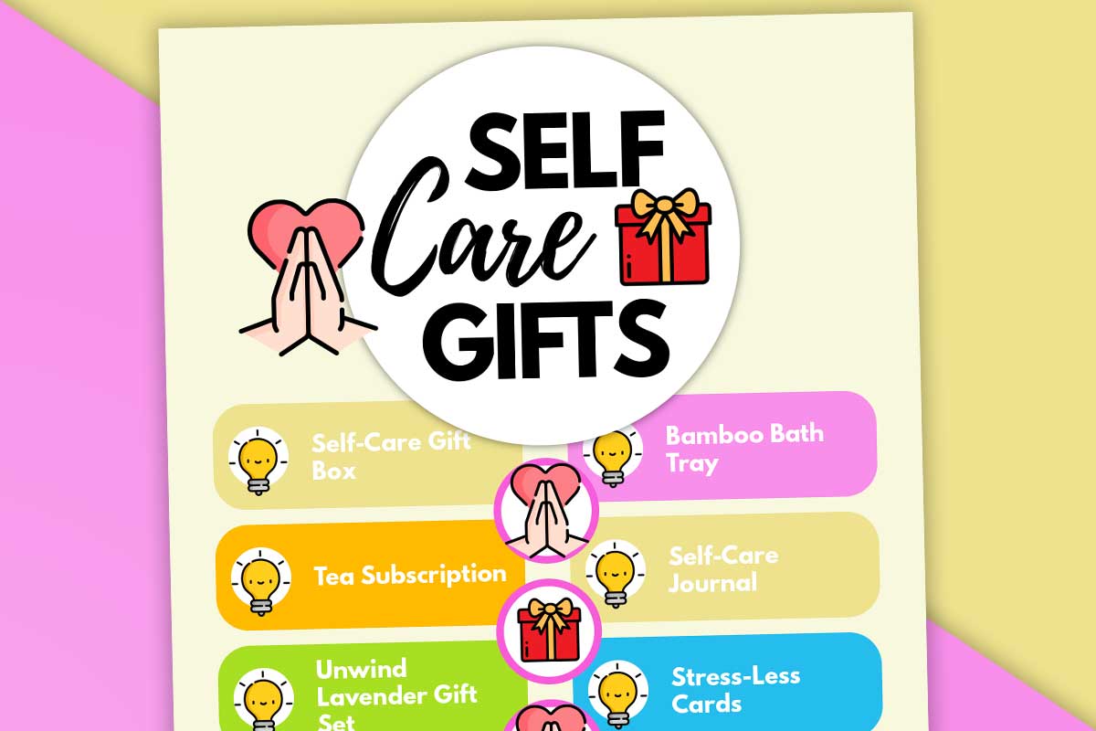 infographic listing a few self care gifts you could buy someone
