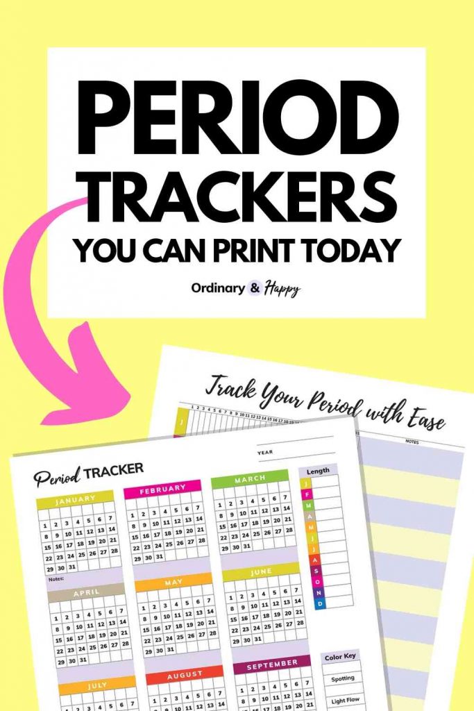 Period trackers you can print today (pin image)