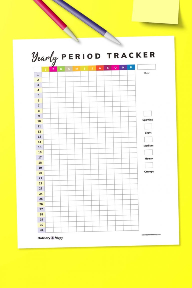 Cute Period Tracker Printable