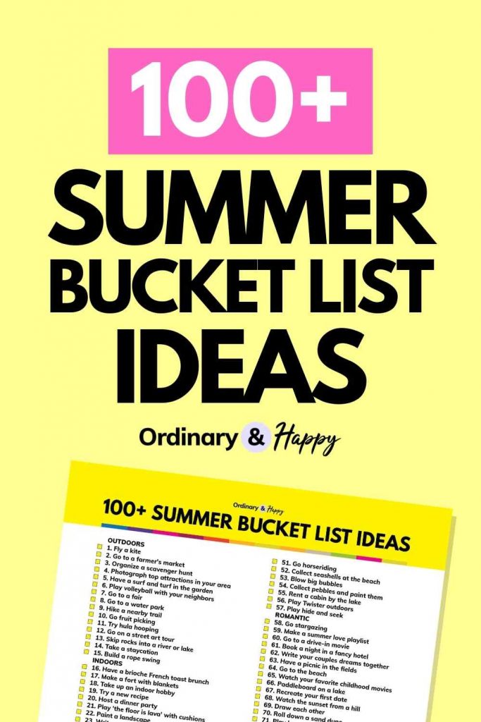 100+ Fun Summer Bucket List Ideas (Updated) Ordinary and Happy