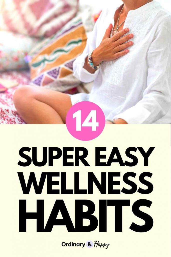 14 Super Easy Wellness Habits (pin image).