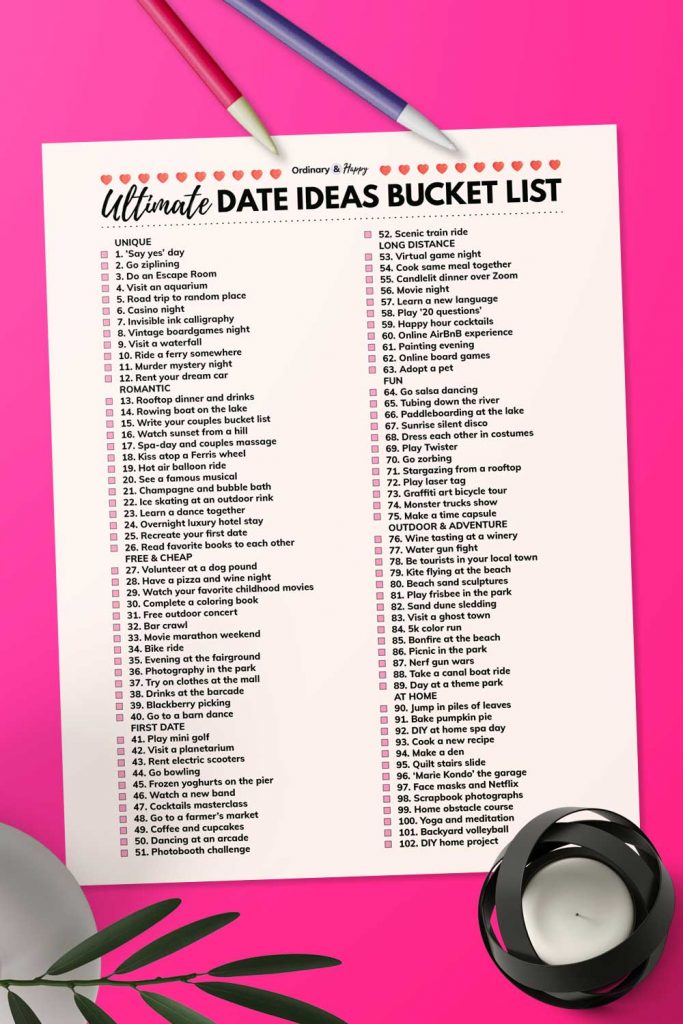 Date night bucket list.