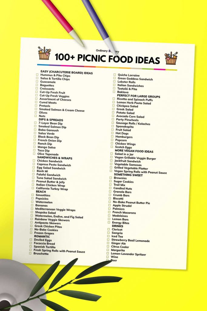 popular picnic foods list