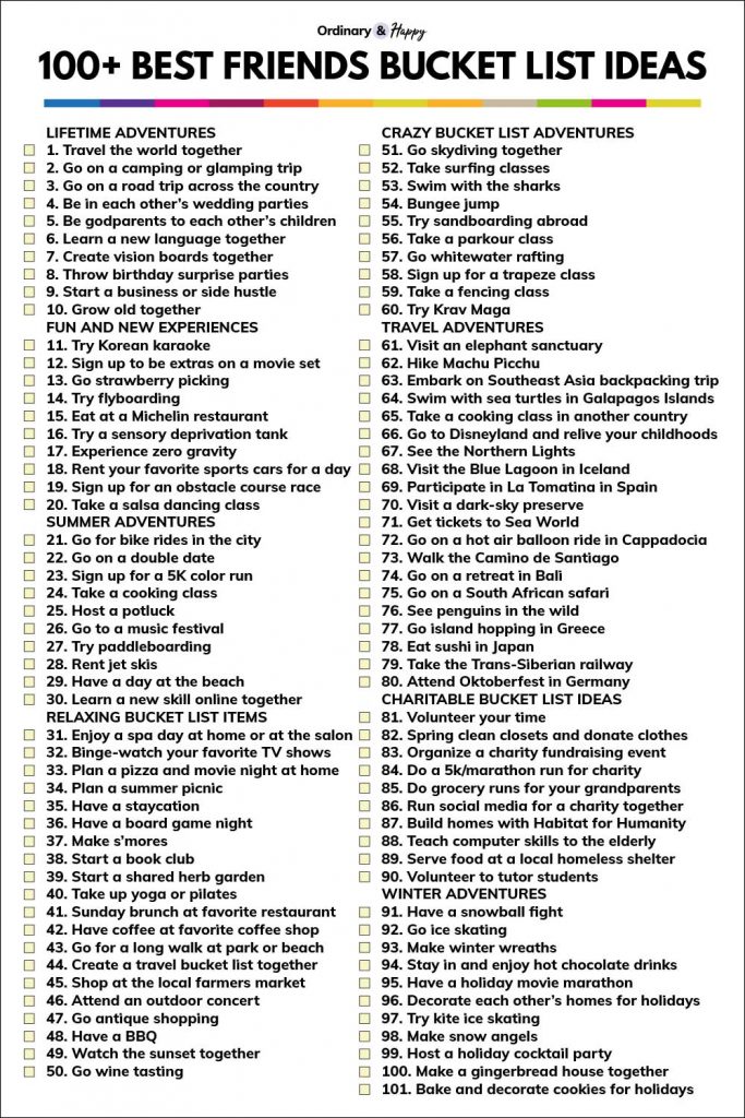 100 Best Friends Bucket List Ideas Fun Things To Do With Your Best 100-best-friends-bucket-list-ideas-fun-things-to-do-with-your-best