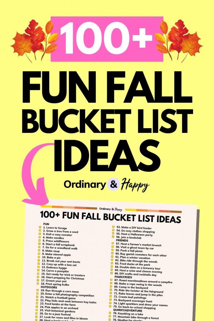 100+ Fun Fall Bucket List Ideas 2023 - Ordinary and Happy