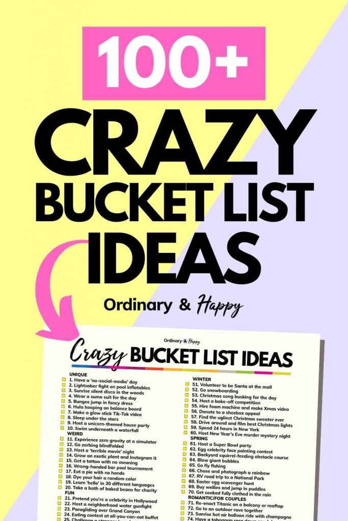 Crazy Bucket List Ideas (pin image)