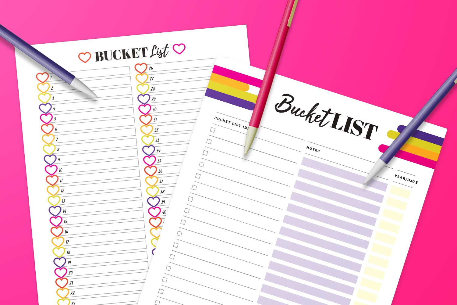 5 Bucket List Printable Templates (Free and Premium) Ordinary and Happy