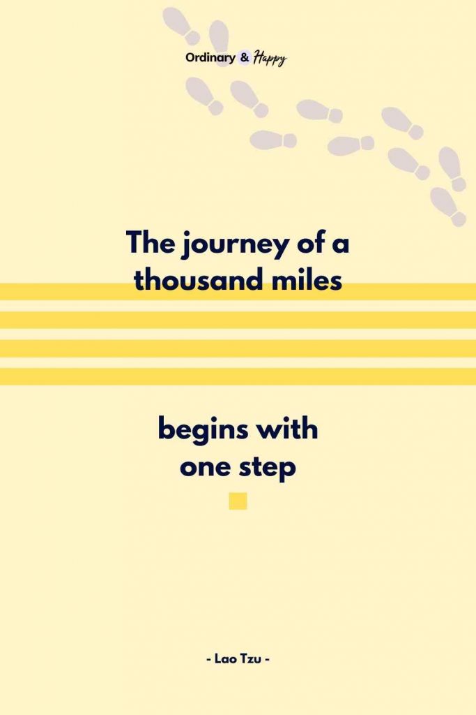Growth mindset quote image (The journey of a thousand miles begins with one step.)