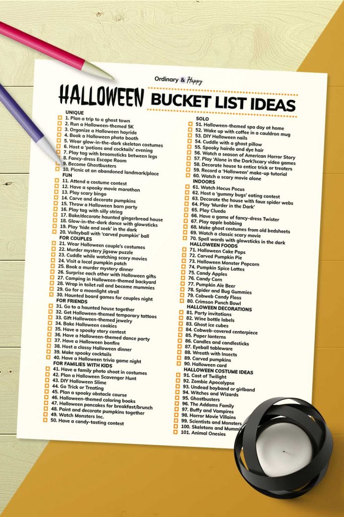 Halloween Bucket List Ideas (list Image)