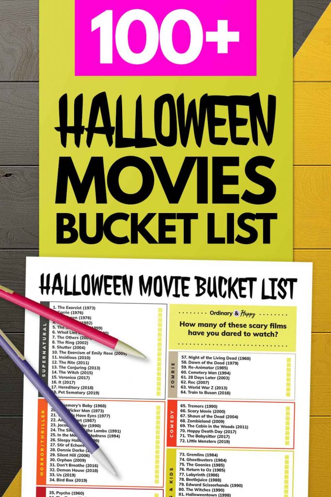 100+ Halloween Movies Bucket List (image pin).