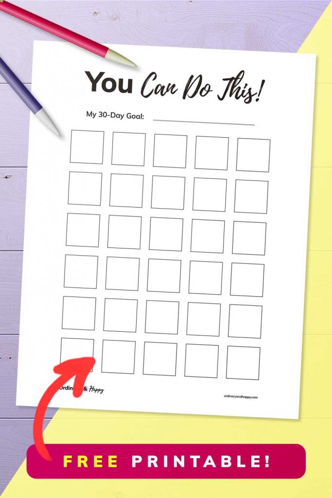 free 30 day habit tracker printable (pin)