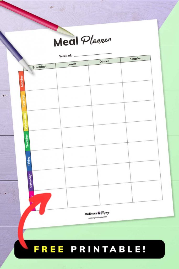 Use These Weekly Meal Planner Printables if You're Tired of Deciding ...