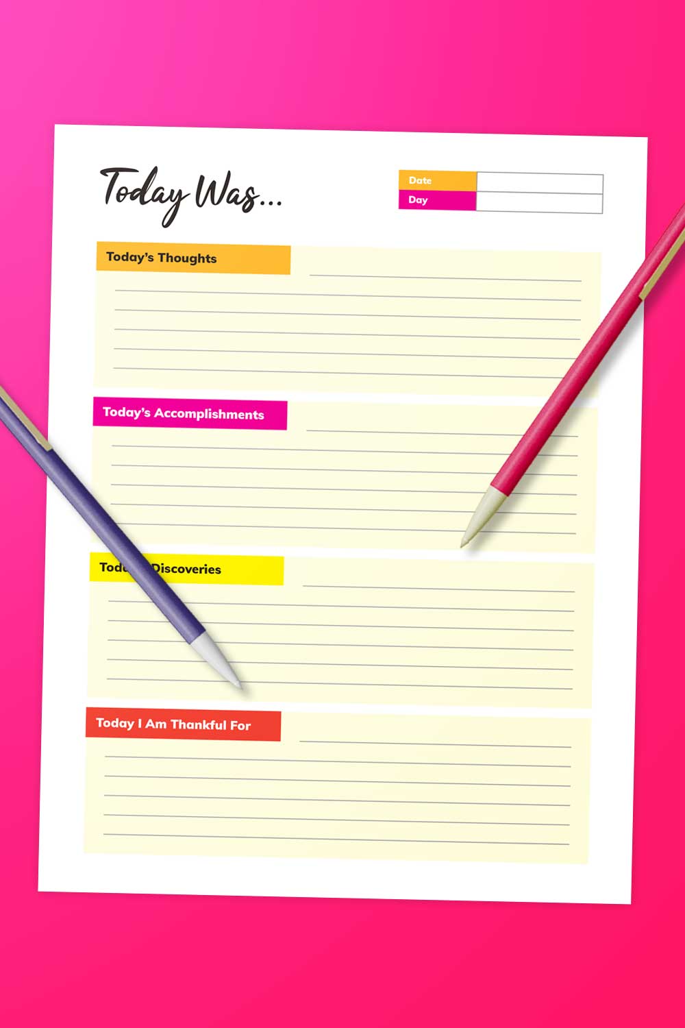 These Daily Journal Printables Will Help You Get Thoughts onto Paper ...