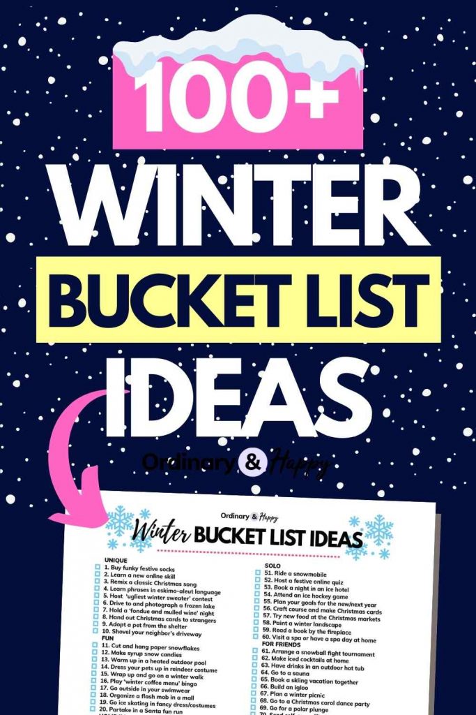 100+ Winter Bucket List Ideas (Pin Image)