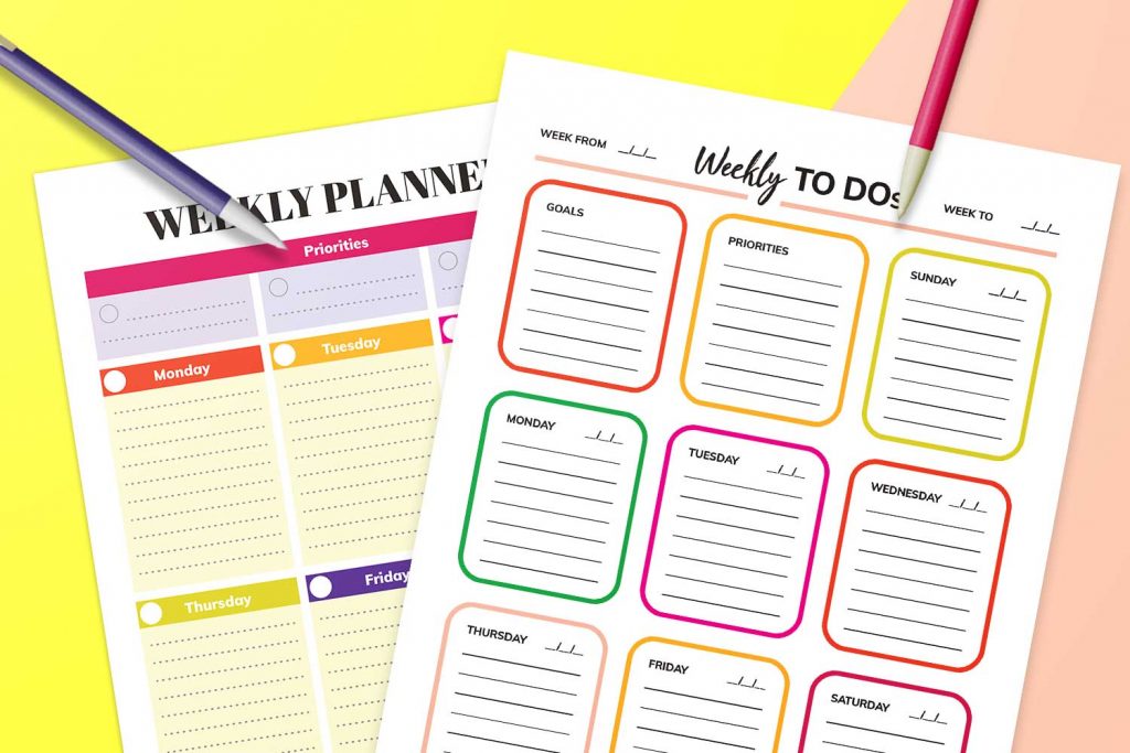 weekly planner printables