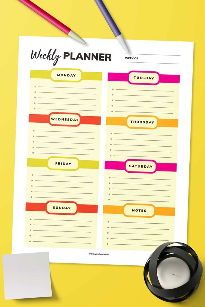 4 weekly planner printables to organize your monday to sunday free and