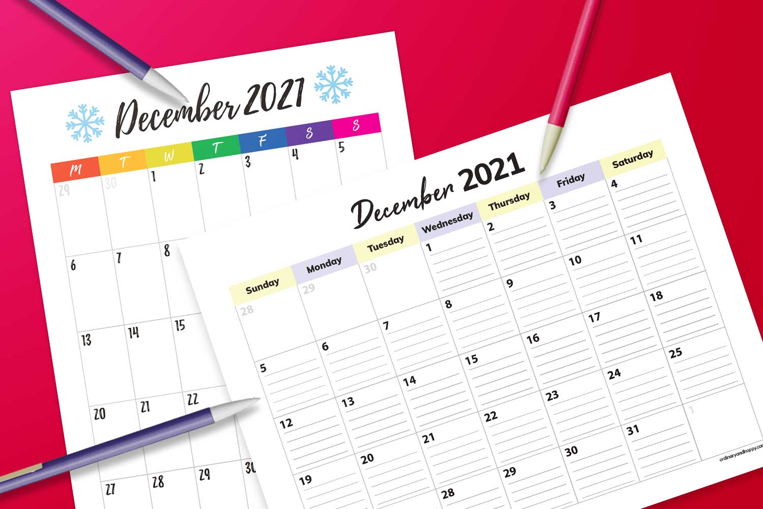 December Calendar Template Printables (Free and Premium) Ordinary and