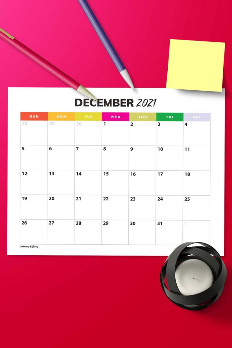 December Calendar Template Printables (Free and Premium) Ordinary and