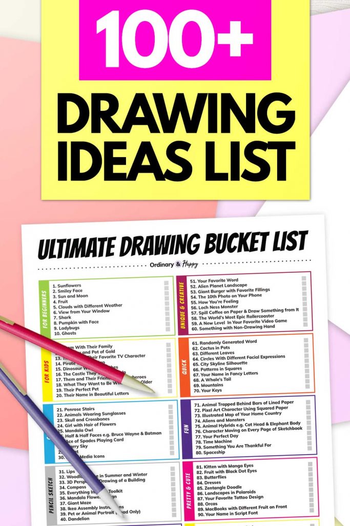 100+ Drawing Ideas List (Image)