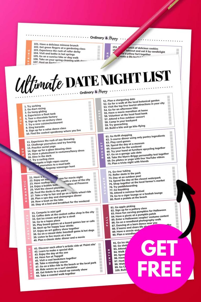 210+ Date Ideas (The Only Date Night List You Need) - Ordinary and Happy