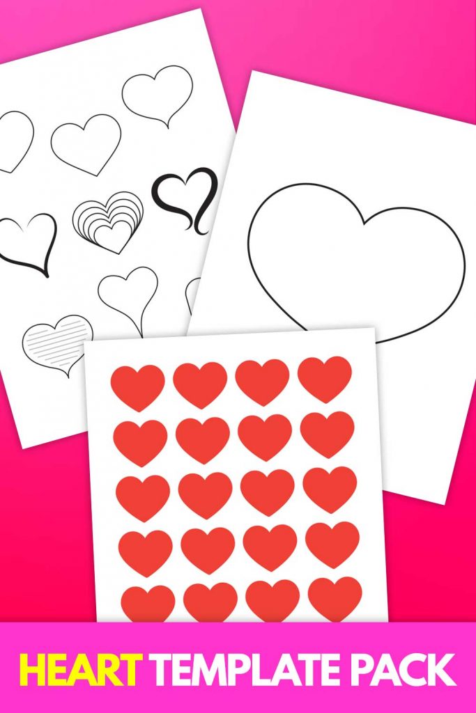 Heart Template Printable pack (image).