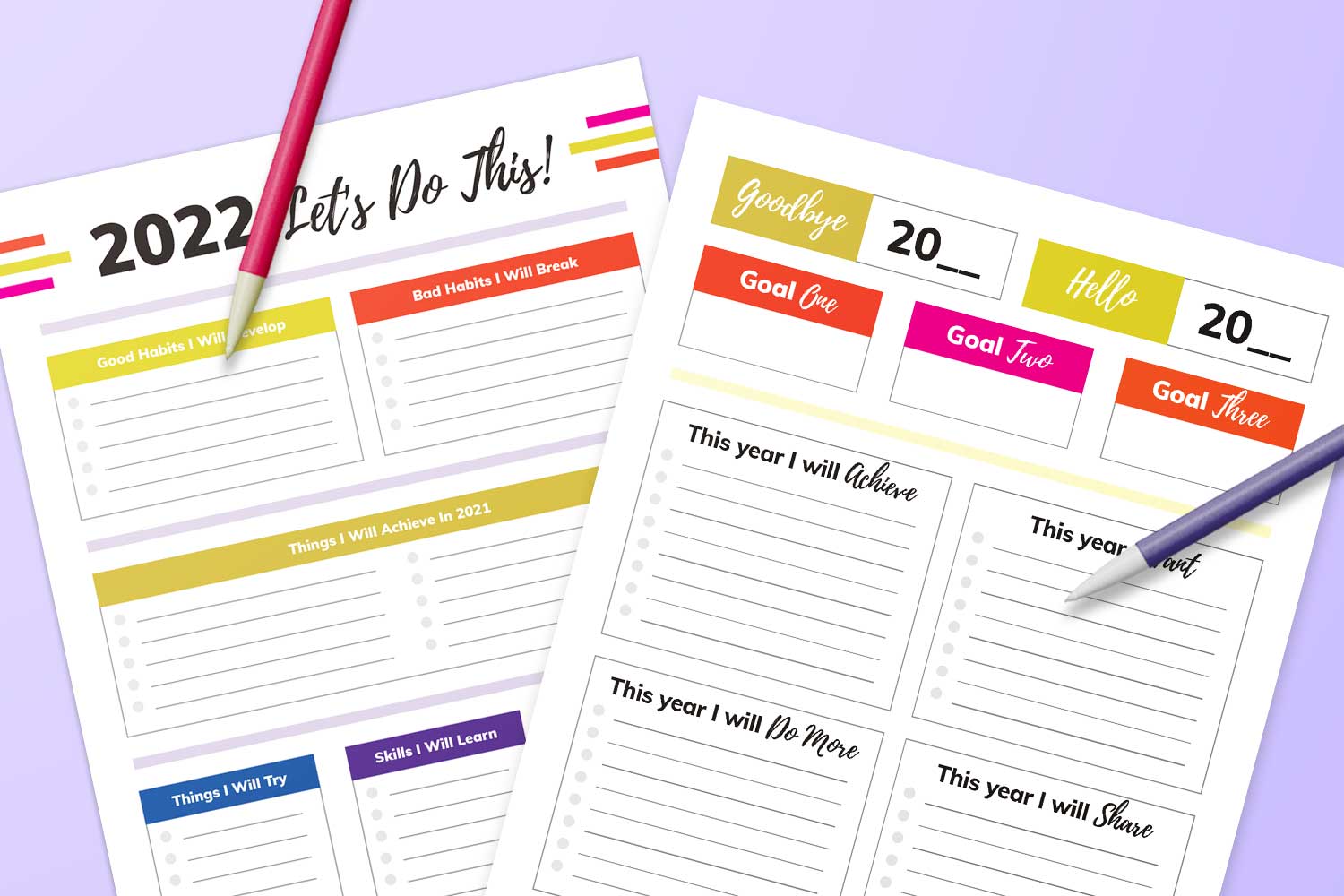 new year resolution printables