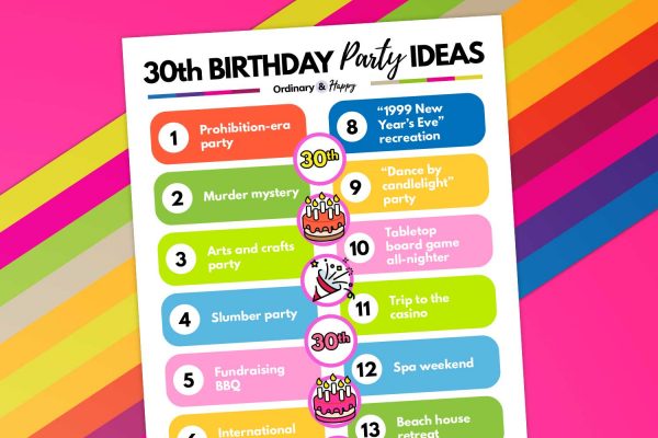 30 Ideas to Celebrate your 30th Birthday