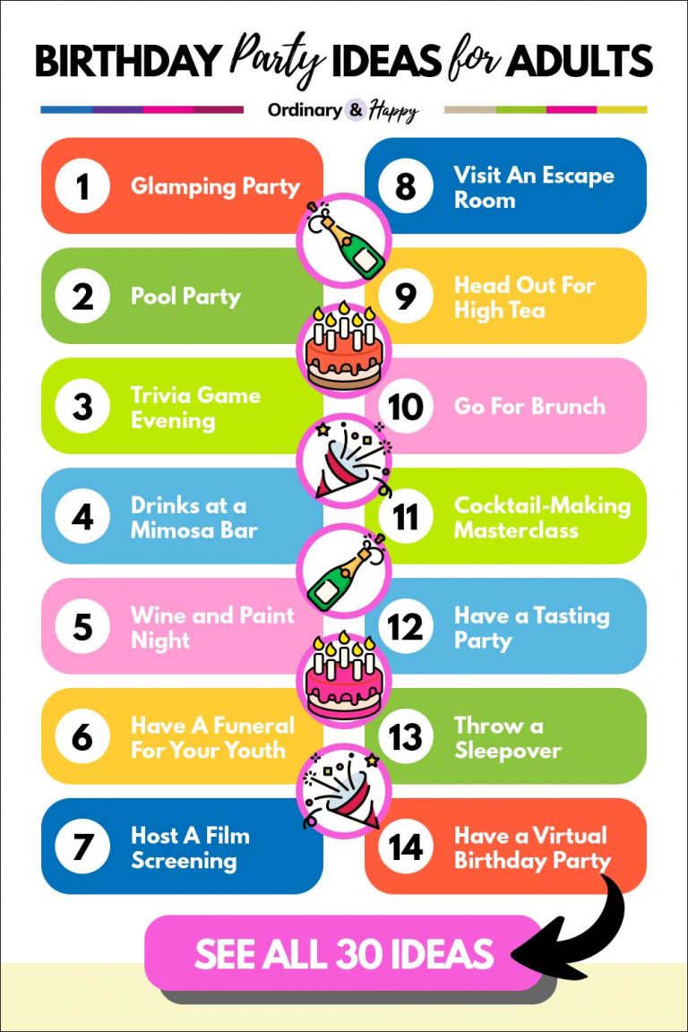 30+ Best Birthday Party Ideas for Adults - Ordinary and Happy