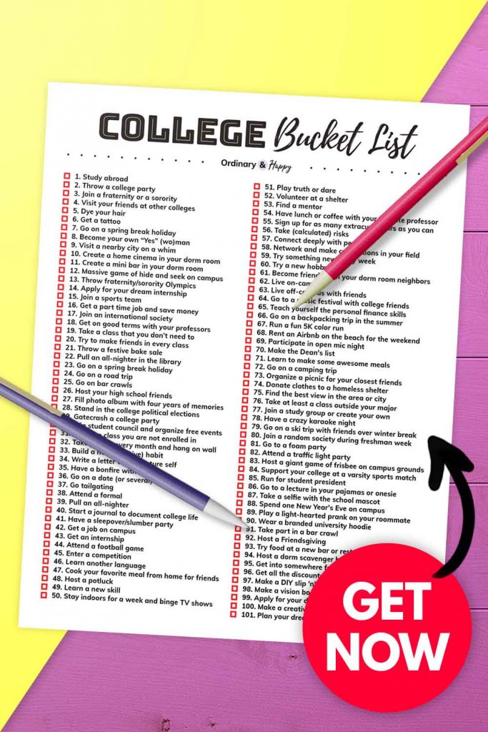 100+ Best College Bucket List Ideas