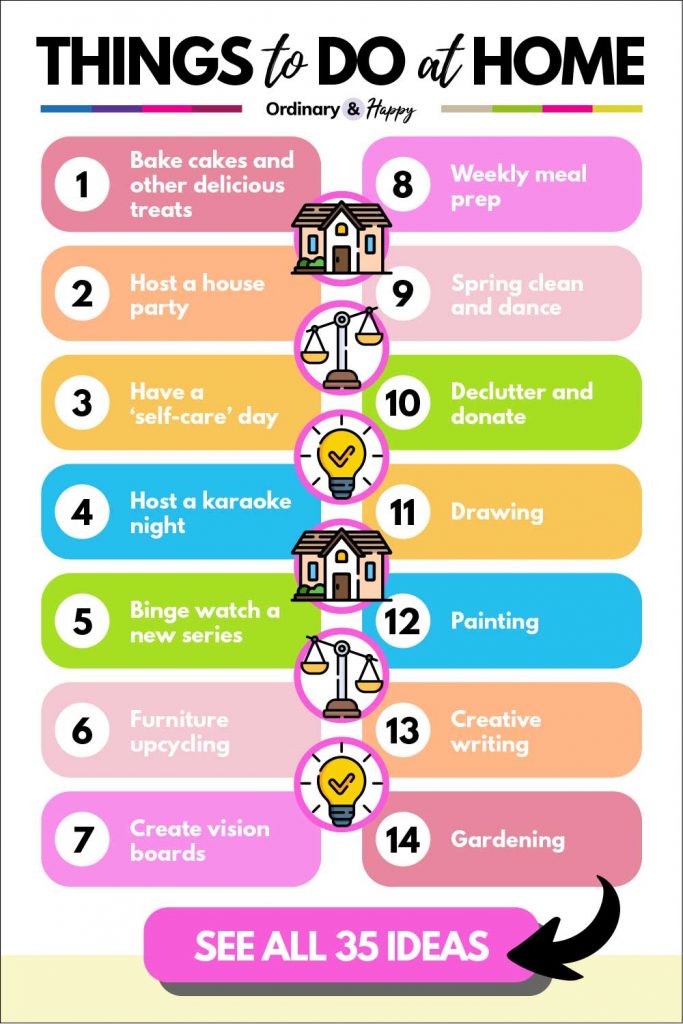 Best things to do at home (items 1-14 listed above).