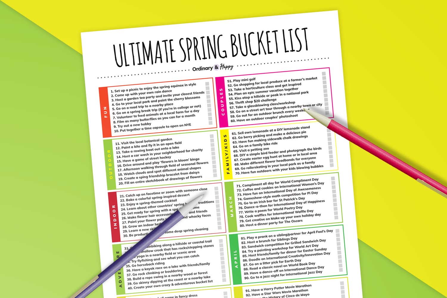 Spring Bucket List: 100+ Fun Things to do this Spring