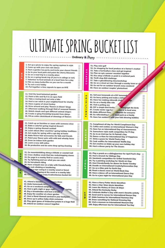 Spring Bucket List: 100+ Fun Things to do this Spring.