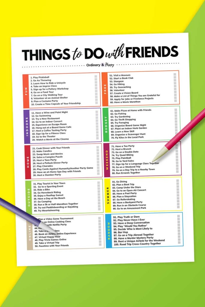 Best Friend Bucket List: 100 Fun Things to Do With Your BFF