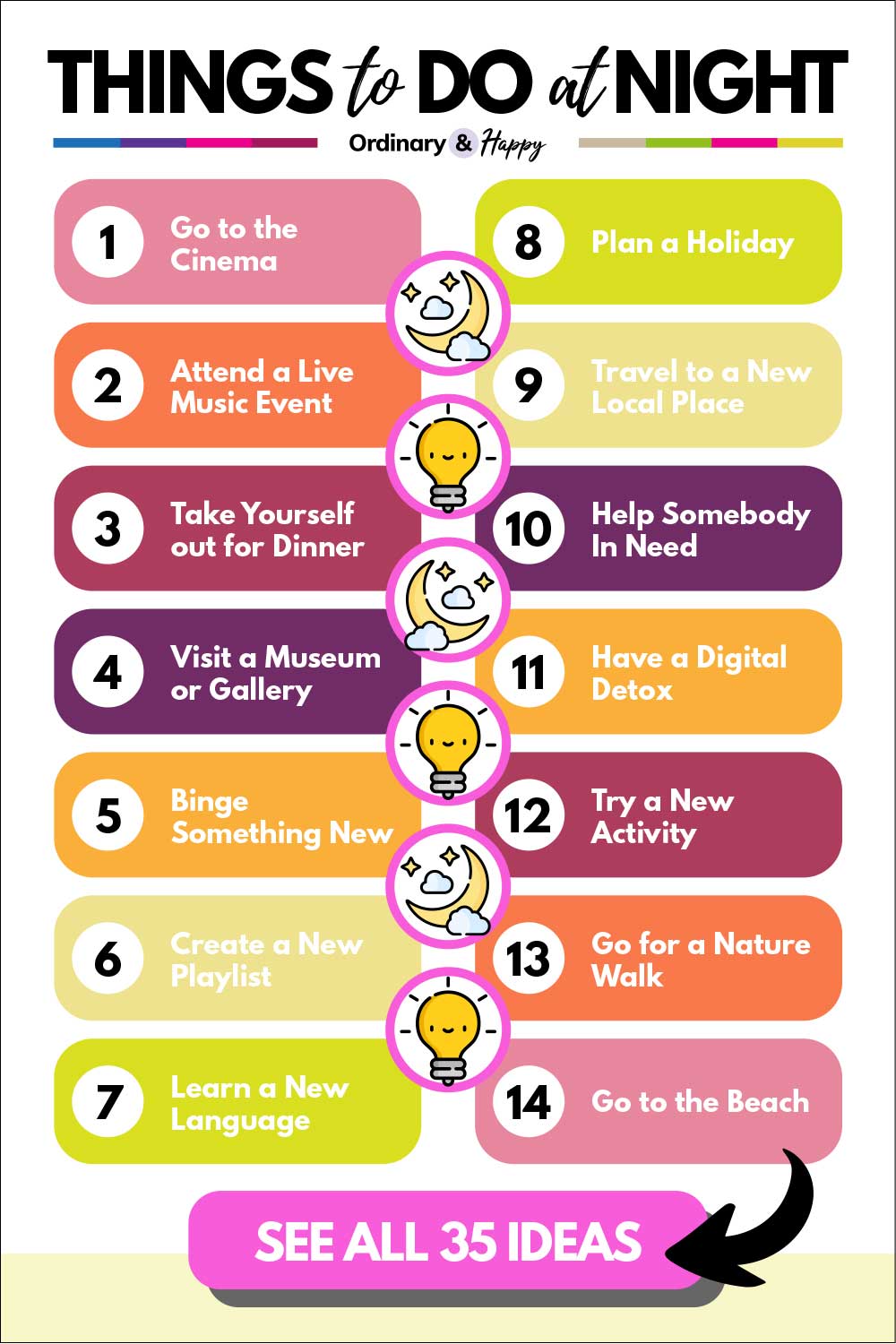 35 Best Things To Do At Night - Ordinary And Happy