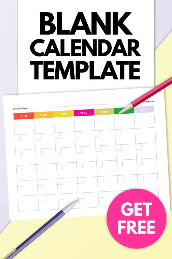 Blank calendar template (mockup image) pin.