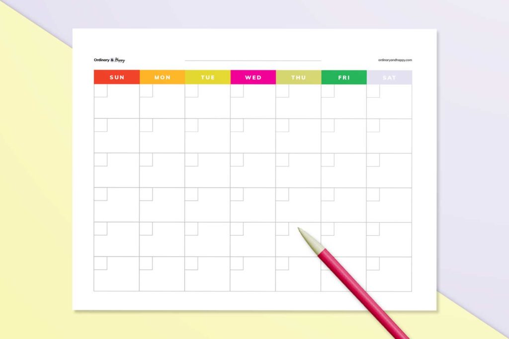 8 Printable Blank Calendar Templates to Organize Your Life Today ...