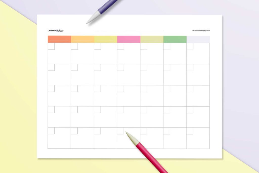 8 Printable Blank Calendar Templates to Organize Your Life Today ...