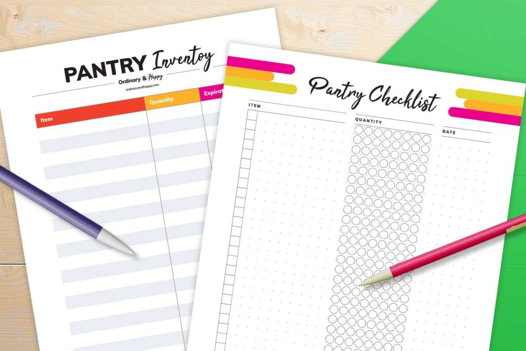 Pantry Inventory Template Printables (mockup images).